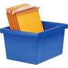 Storex Storage Bin, Plastic, 11.3 in W, 7.9 in H, 13.6 in L, Assorted - Green, Teal, Yellow, Red, Blue 61514U06C