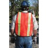 Mcr Safety Vest, OR, Polyester Mesh, 2" Stripes V201R