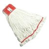 Rubbermaid Commercial 5 in String Wet Mop, 26 oz Dry Wt, Side Gate Connection, Looped-End, White, Cotton FGA25306WH00