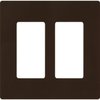 Lutron Designer Wall Plates, Number of Gangs: 2 Thermoset, Gloss Finish, Brown CW-2-BR
