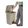 Safco 17 gal Rectangular Trash Can, Tan, 16" Dia, Step-On, Plastic 9922TN