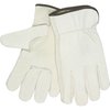 Mcr Safety Leather Drivers Gloves, Cowhide, Premium Grade, Shirred Slip-On Cuff, Full Finger, Beige, L, 1 Pair 3211L