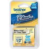 Brother Adhesive Label Tape Cartridge 0.47" x 26-1/5 ft., Black/Clear M131