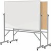 Ghent 78-1/4"x77" Plastic Reversible Whiteboard, Mobile/Casters ARMK46