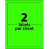 Avery Neon Shipping Labels, Laser, 5-1/2", PK200 5952