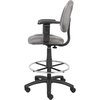 Boss Drafting Stool (B315-Gy) W/Footring And Adjustable Arms B1616-GY