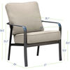 Hanover Cortino Aluminum Club Chair with Plush Sunbrella Cushions CORTSDCHR-1GMASH