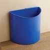 Safco 6 gal Half-Round Recycling Receptacle, Black/Blue, 13" Dia, Plastic 9927BB