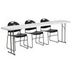 Flash Furniture Rectangle Folding Table, 18" W, 96" L, 29" H, Plastic Top, White RB-1896-1-GG