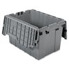 Akro-Mils Storage Container, 12 Gal, Attached Lid 39120GREY