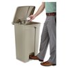 Safco 23 gal Rectangular Trash Can, Tan, 19-1/2" Dia, Step-On, Plastic 9923TN