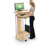 Mooreco Standing Desk, 25.3" D, 35.6" W, 45.9" H, Smoked Sapelle, Laminate 91105