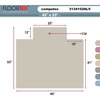 Floortex Ultimat Mat 38"x39", Workstation Shape, Blue, for Carpet FC111001009RBL