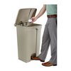 Safco 23 gal Rectangular Trash Can, Tan, 19-1/2" Dia, Step-On, Plastic 9923TN