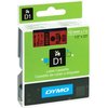 Dymo Adhesive Label Tape Cartridge 1/2" x 23 ft., Black/Red 45017