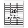 Avery Removable ID Labels, 1"x2-5/8", 30u, PK750 7278206460