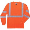 Glowear By Ergodyne Long Sleeve T-Shirt, Orange, Class 3, 5XL 8391