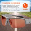 Skullerz By Ergodyne Polarized Safety Glasses, Copper Scratch-Resistant DAGR-PZ