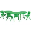 Flash Furniture Kidney Activity Table, 35 W X 65 L X 23.75 H, Plastic, Steel, Green YU-YCX-0043-2-MOON-TBL-GREEN-E-GG