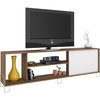 Manhattan Comfort TV Stand 1.0, 4 Shelves, Oak/White 9AMC47
