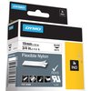 Dymo Industrial Flexible Nylon Labels, Rhyno, Black Text on White, 3/4 in (19 mm) 18489