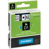 Dymo Adhesive Label Tape Cartridge 1/4" x 23 ft., Black/White 43613