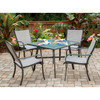 Hanover Foxhill 5-Piece Patio Dining Set with 4 Sling Dining Chairs FOXDN5PCG-GRY