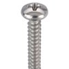 Zoro Select Sheet Metal Screw, #10 x 1-1/2 in, Plain 18-8 Stainless Steel Pan Head Phillips Drive, 100 PK U51660.019.0150