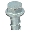 Zoro Select Concrete Screw, 1/2" Dia., Hex, 3 in L, Steel Zinc Plated, 25 PK U70520.050.0300