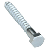 Zoro Select Lag Screw, 3/8 in, 3 in, Steel, Zinc Plated Hex External Hex Drive, 50 PK U08280.037.0300