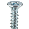 Zoro Select Wood Screw, #8, 3/4 in, Zinc Plated Steel Flat Head Phillips Drive, 100 PK U25120.016.0075