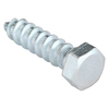 Zoro Select Lag Screw, 3/8 in, 1-1/2 in, Steel, Zinc Plated Hex External Hex Drive, 100 PK U08280.037.0150