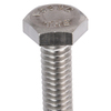 Zoro Select Not Graded, 1/4"-20 Hex Head Cap Screw, Plain Stainless Steel, 1 in L, 100 PK U51010.025.0100