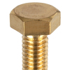 Zoro Select Not Graded, M6-1.00 Hex Head Cap Screw, Plain Brass, 16 mm L, 25 PK HC3B06016-025P1