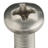 Zoro Select #8-32 x 1 in Phillips Pan Machine Screw, Plain 18-8 Stainless Steel, 100 PK U51122.016.0100