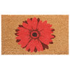 Rubber-Cal "Red Daisy" Flower Door Mat, 18 x 30" 10-102-018