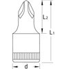 Gedore Screwdriver Bit Socket, 1/4", Ph 4 IKS 20 4