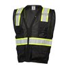 Kishigo Safety Vest, Zipper, Black, 2XL/3XL B100-2X-3X