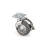Richelieu Hardware Office Furniture Design Caster, Swivel with Brake, with Plate, Metalic Gray and Matte Gray 307145100