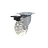 Richelieu Hardware Contemporary Furniture Caster, Swivel with Brake, with Plate, Clear 35010050201