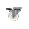 Richelieu Hardware Contemporary Furniture Caster, Swivel with Brake, with Plate, Clear 35010050201