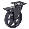 Richelieu Hardware Aluminum Single Wheel Design Caster, Swivel with Brake, with Plate, Black 810002029090