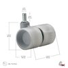 Richelieu Hardware Formula 40 Series Design Caster, Swivel with Brake, with Threaded Stem, Light Gray 815110611