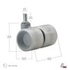 Richelieu Hardware Formula 40 Series Design Caster, Swivel Without Brake, with Threaded Stem, Light Gray 815210611