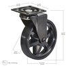 Richelieu Hardware Aluminum Single Wheel Design Caster, Swivel Without Brake, with Plate, Black 87502019090