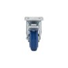 Richelieu Hardware Industrial Blue Elastic Rubber Caster, Swivel with Double-Lock Brake, with Plate, Blue F08336