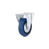 Richelieu Hardware Industrial Blue Elastic Rubber Caster, Fixed, with Plate, Blue F08337