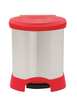Rubbermaid Commercial 30 gal. Oval Trash Can, Red, Step-On, Plastic FG614700RED