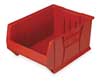 Quantum Storage Systems 150 lb Storage Bin, Polypropylene/Polyethylene, 18 1/4 in W, 12 in H, Red, 29 7/8 in L QUS975RD