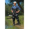 Dunlop Men's Chest Wader, Steel Toe, Defined Heel, Waterproof, Heavy PVC Upper, Black, Size 12 8606700